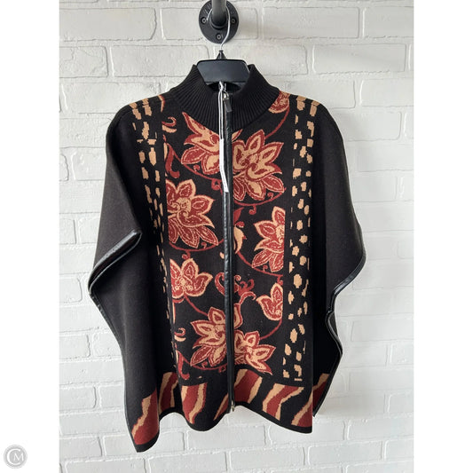 Poncho By Chicos In Black & Brown, Size: Xxs