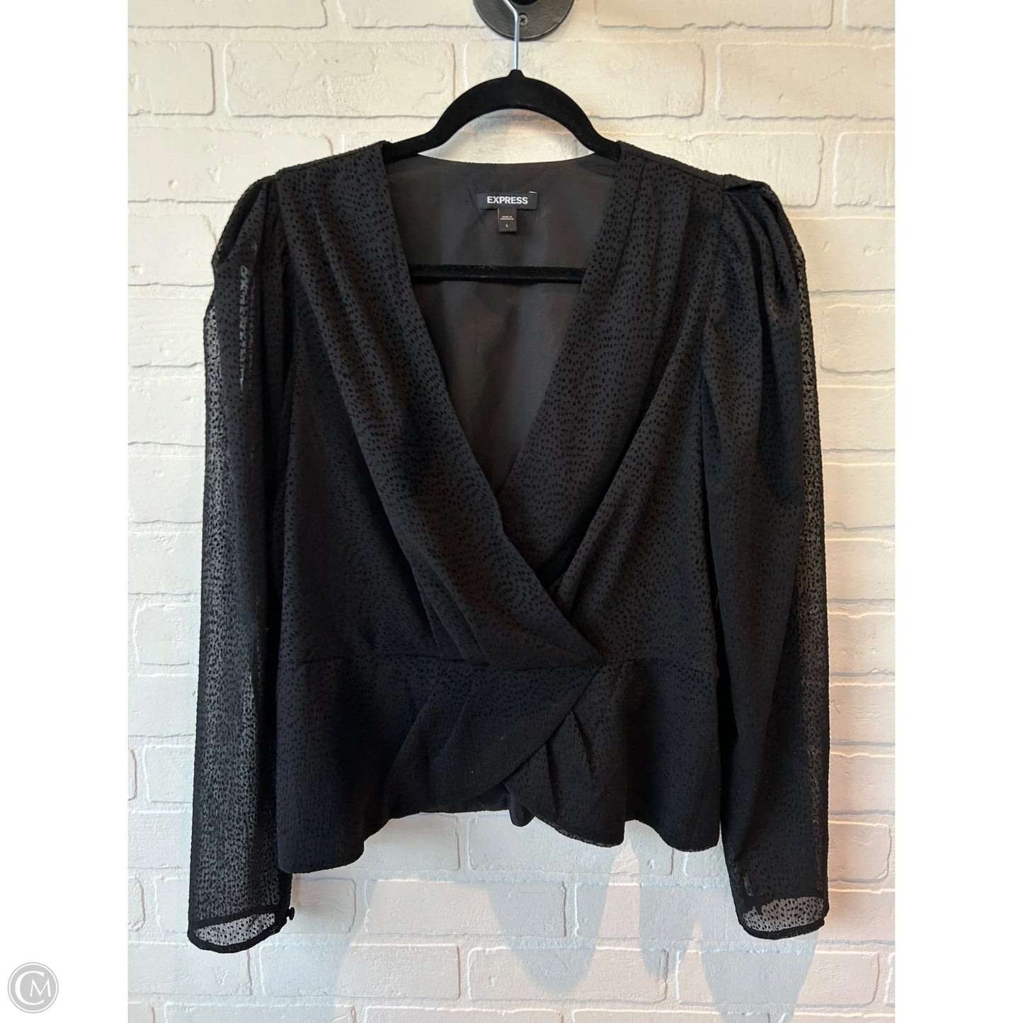 Top Long Sleeve By Express In Black, Size: L
