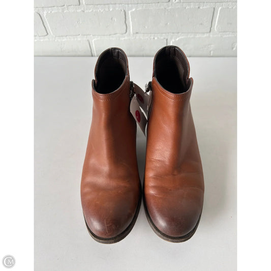 Boots Ankle Heels By Clarks In Brown, Size: 7