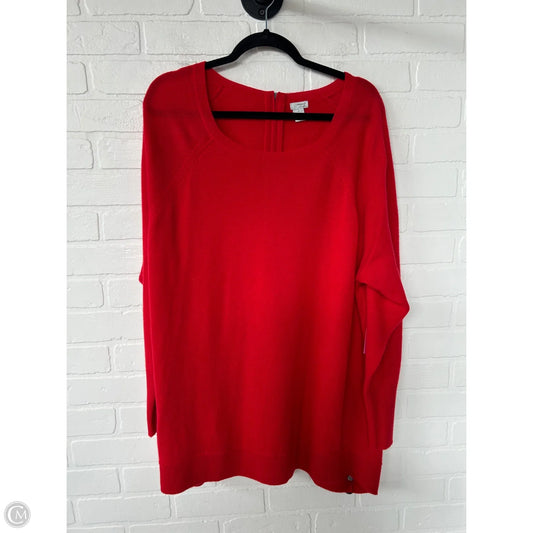 Sweater Cashmere By Halogen In Red, Size: 3x