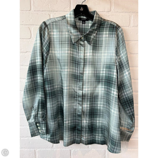 Top Long Sleeve By Alfani In Green & White, Size: S