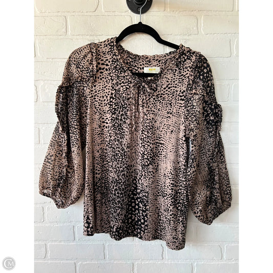 Top 3/4 Sleeve By Maeve In Brown, Size: S
