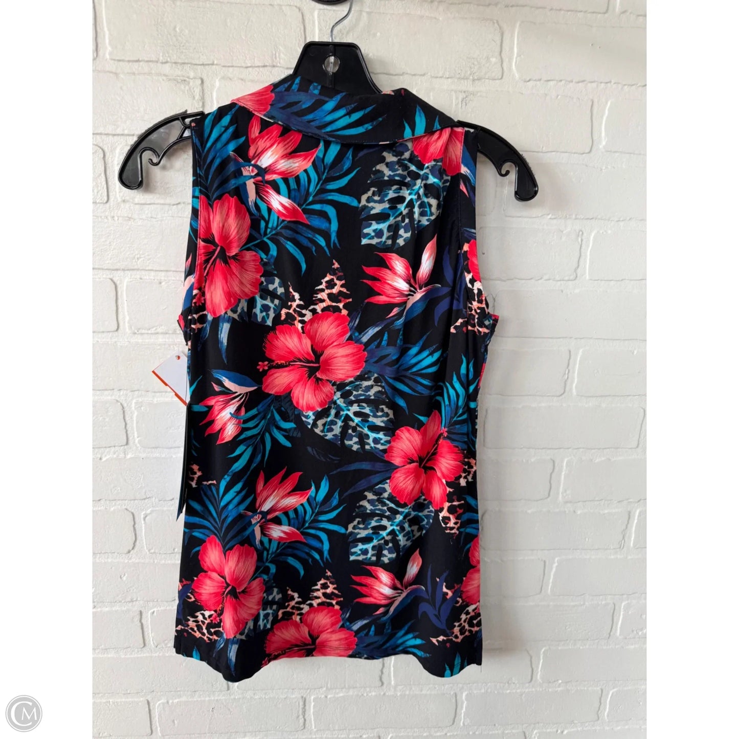 Athletic Tank Top By Tribal In Black & Pink, Size: Xs