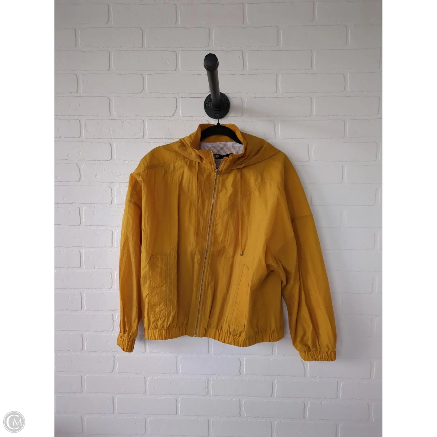 Jacket Windbreaker By Zara In Yellow, Size: L