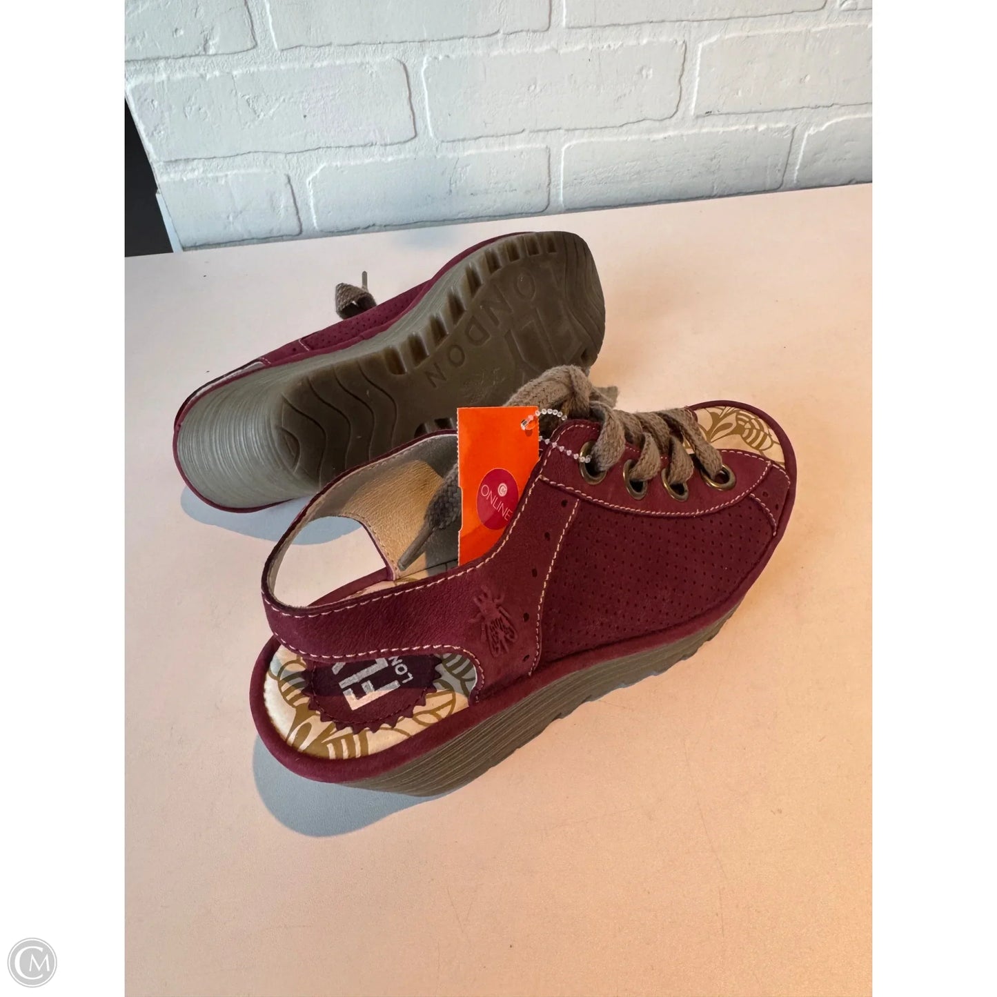 Sandals Heels Wedge By Fly London In Red, Size: 6.5