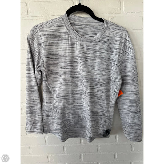 Athletic Top Long Sleeve Crewneck By Lululemon In Grey & White, Size: M