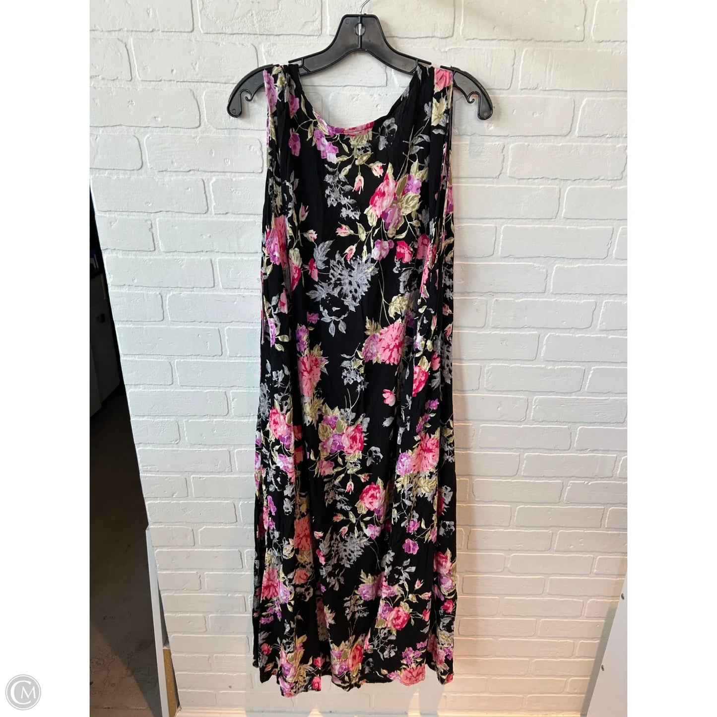 Dress Casual Maxi By Denim 24/7 In Black & Pink, Size: 3x