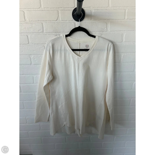 Top Long Sleeve Basic By Isaac Mizrahi Live Qvc In Cream, Size: M