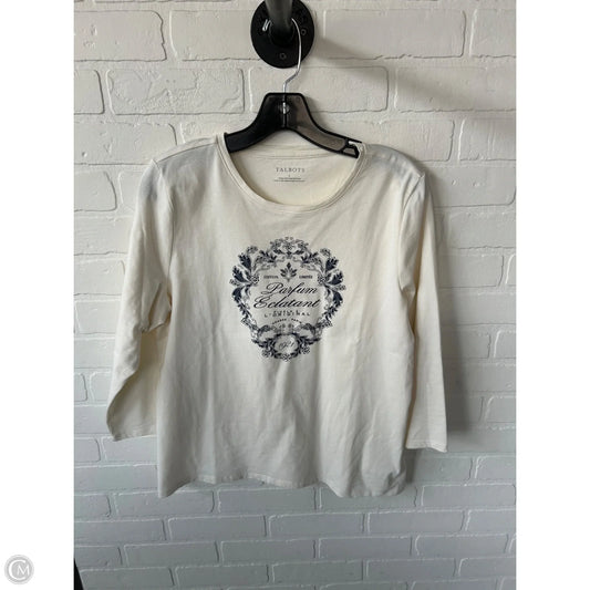 Top 3/4 Sleeve Basic By Talbots In Cream, Size: L
