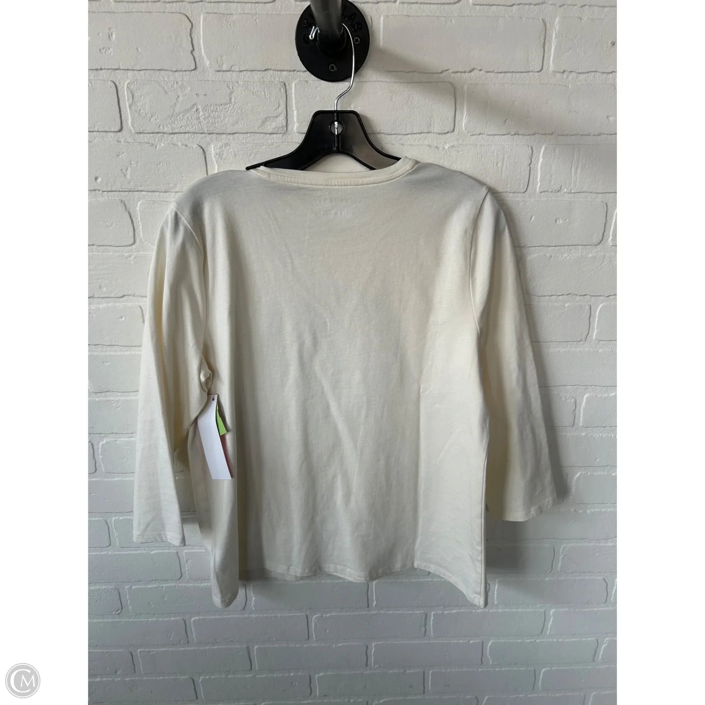 Top 3/4 Sleeve Basic By Talbots In Cream, Size: L