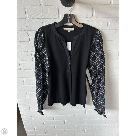 Top Long Sleeve By Loft In Black, Size: M