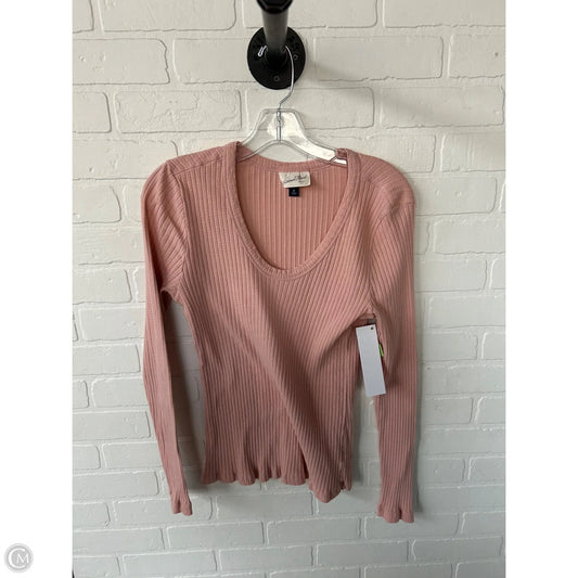 Top Long Sleeve Basic By Universal Thread In Peach, Size: M