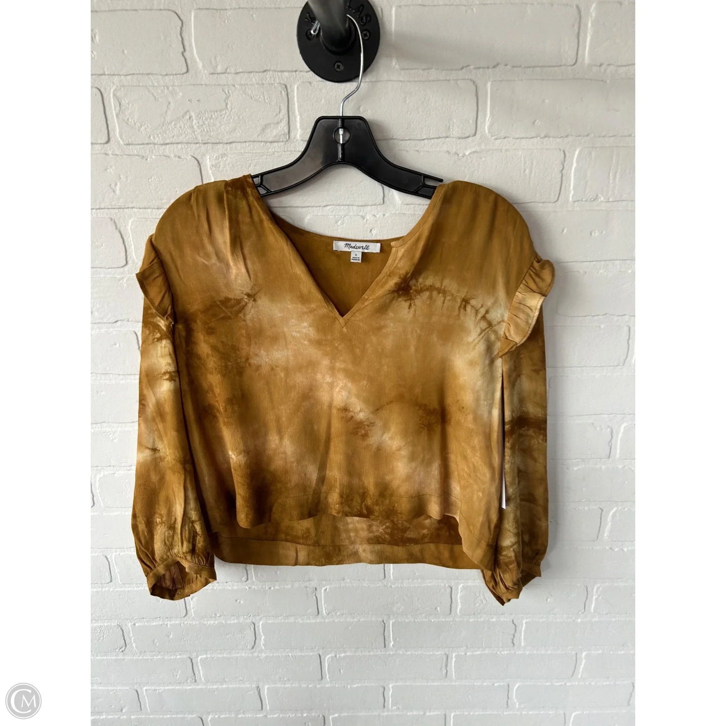 Top Long Sleeve By Madewell In Yellow, Size: S