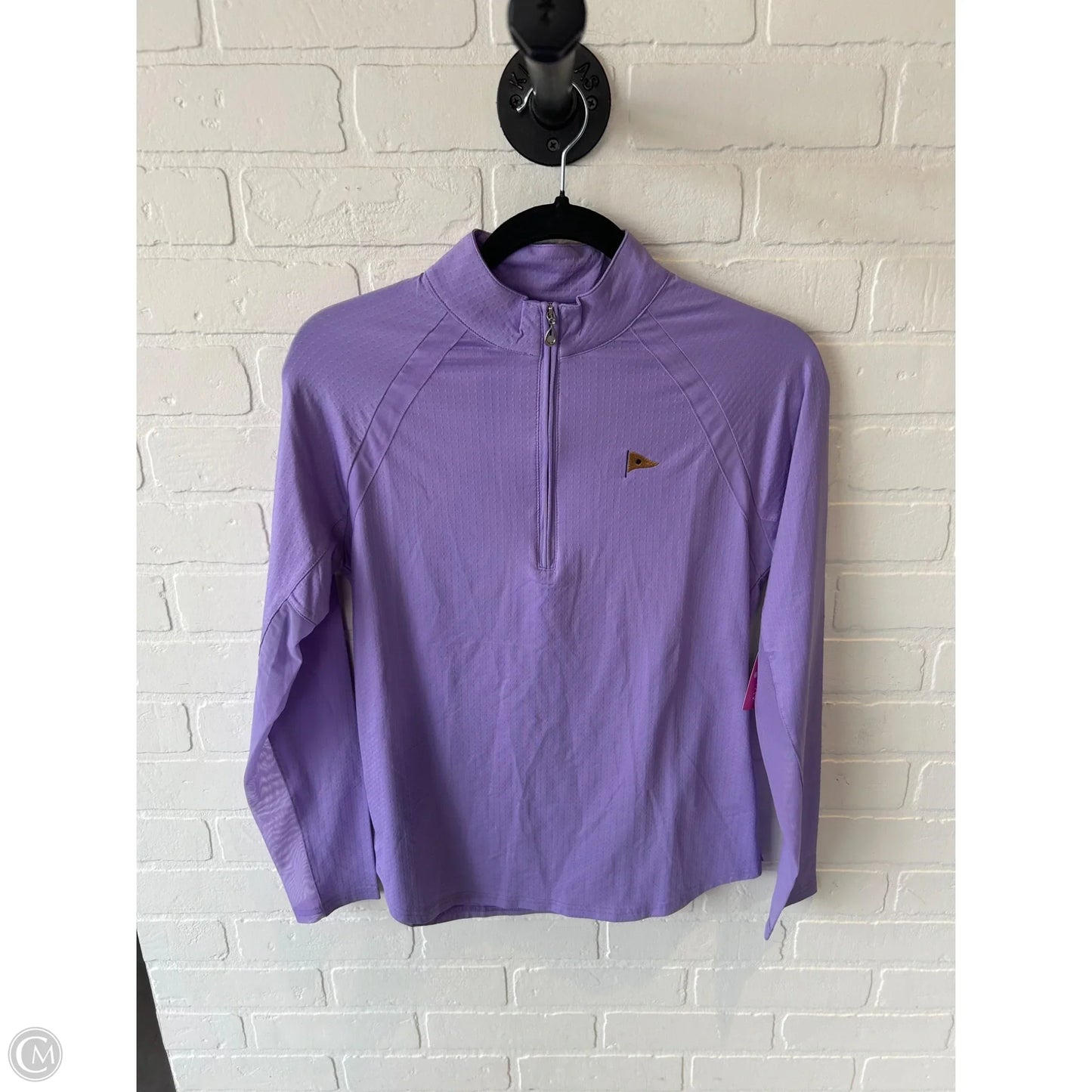 Athletic Top Long Sleeve Collar By san soleill In Purple, Size: S