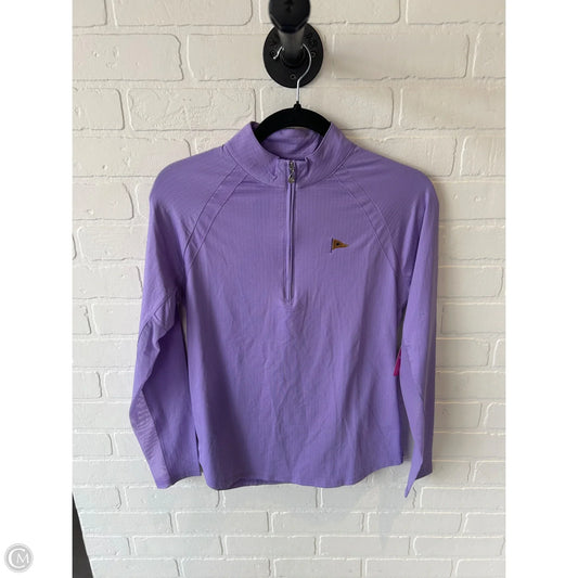 Athletic Top Long Sleeve Collar By san soleill In Purple, Size: S