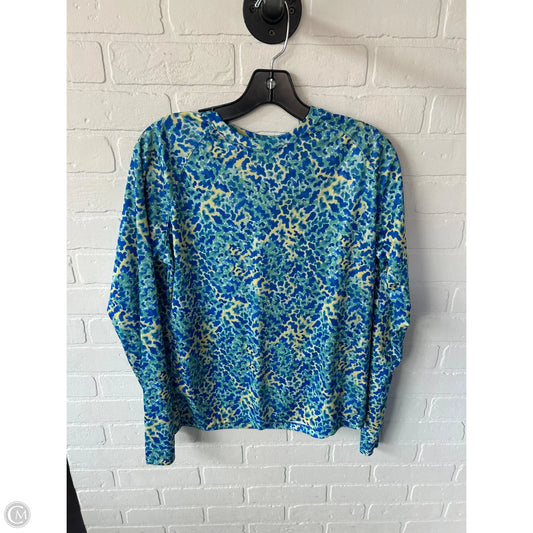 Athletic Top Long Sleeve Crewneck By Columbia In Blue & Yellow, Size: L