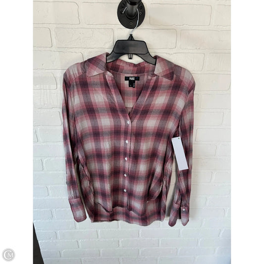 Top Long Sleeve By Paige In Pink, Size: S