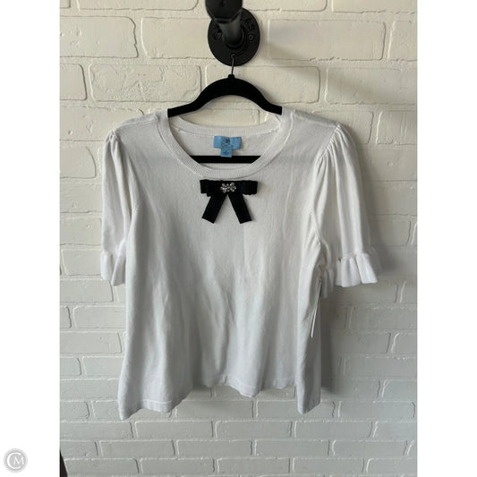 Sweater Short Sleeve By Cece In White, Size: 1x