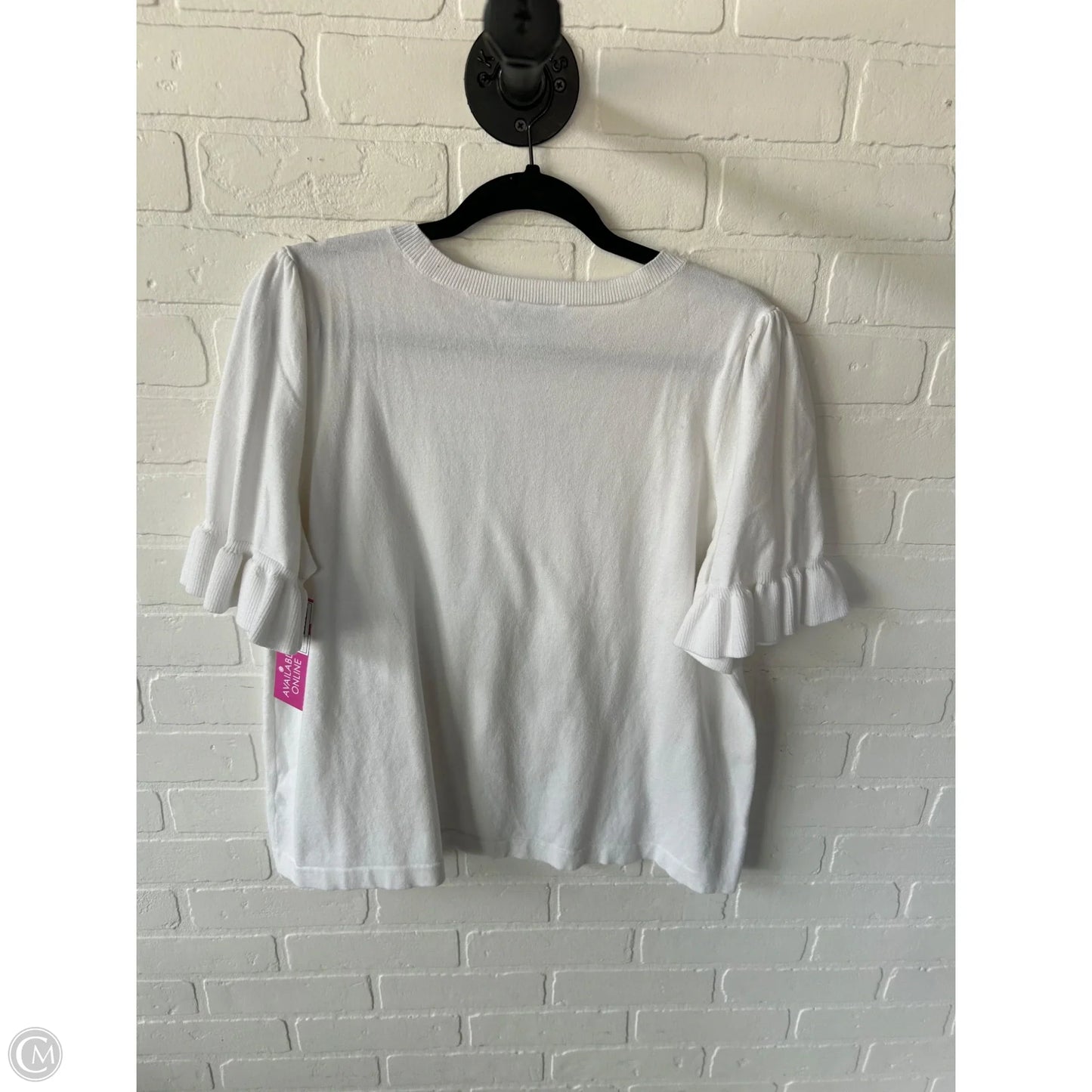 Sweater Short Sleeve By Cece In White, Size: 1x