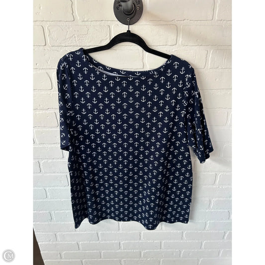 Top Short Sleeve Basic By Charter Club In Blue & White, Size: 2x