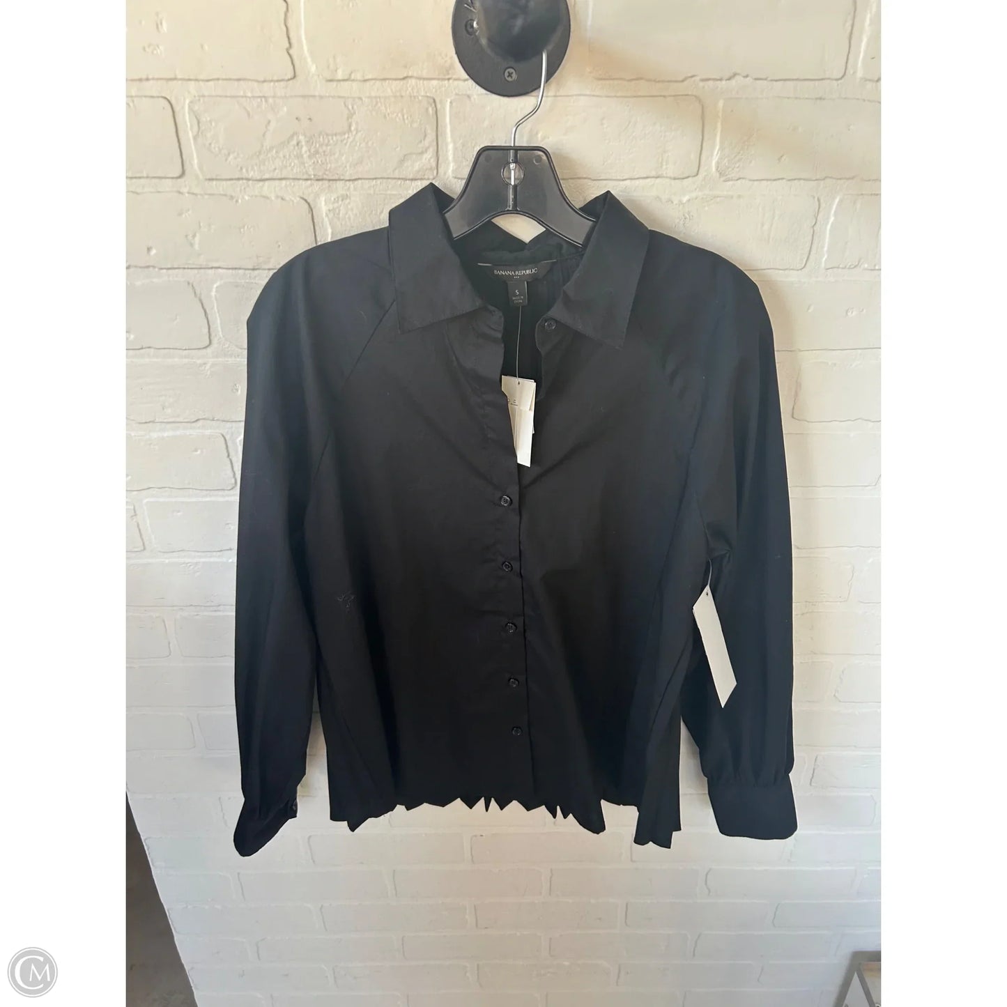 Top Long Sleeve By Banana Republic In Black, Size: S