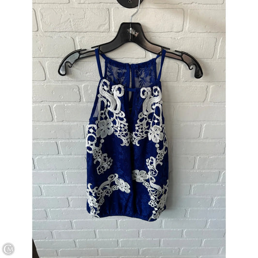 Top Sleeveless By Inc In Blue & White, Size: S