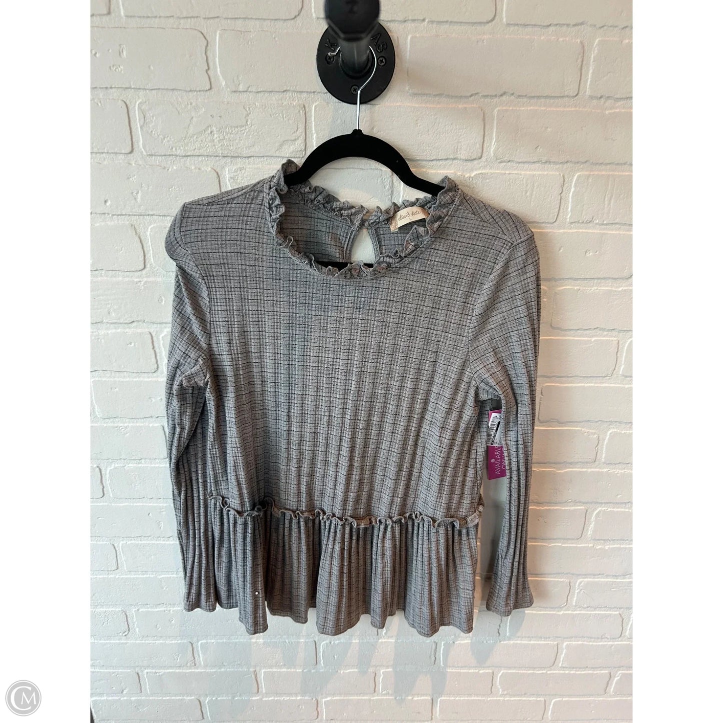 Top Long Sleeve By Altard State In Grey, Size: L