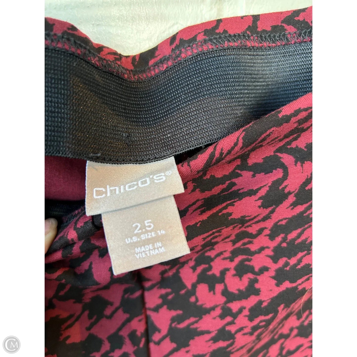 Pants Dress By Chicos In Black & Red, Size: 14