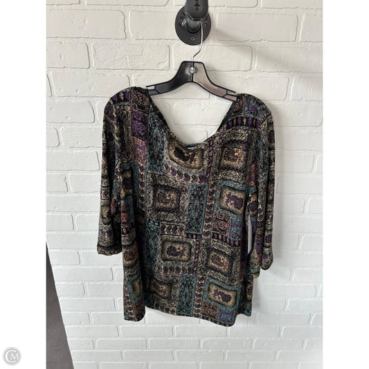 Top 3/4 Sleeve By Clothes Mentor In Black & Brown, Size: 1x