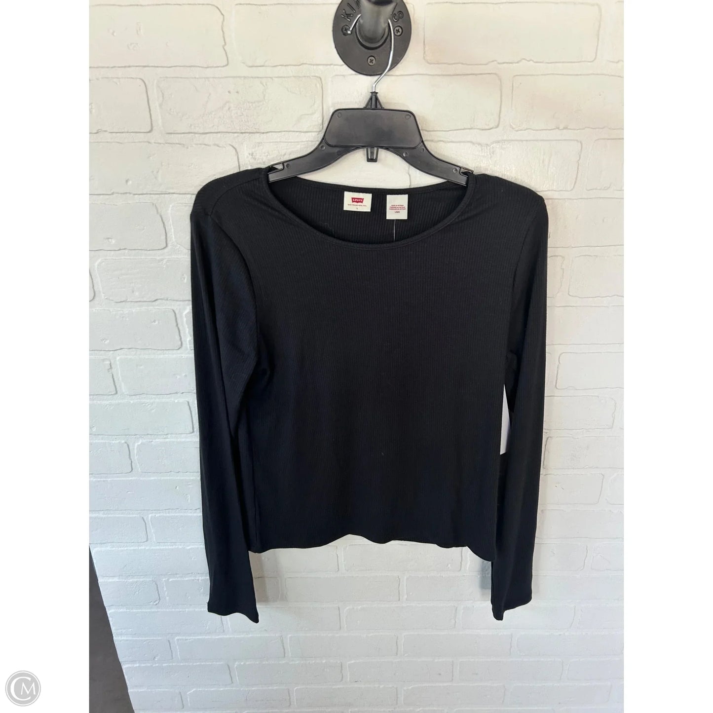 Top Long Sleeve Basic By Levis In Black, Size: L