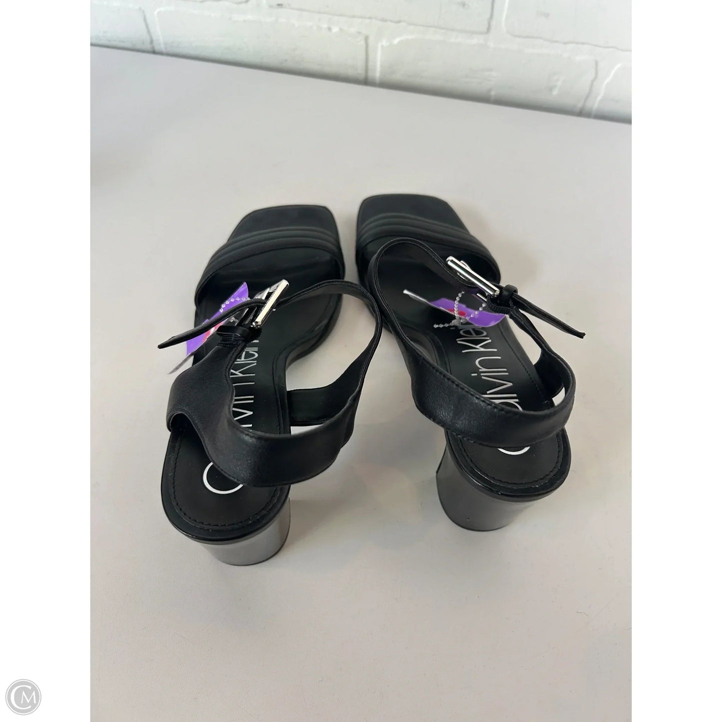 Sandals Heels Block By Calvin Klein In Black, Size: 9.5