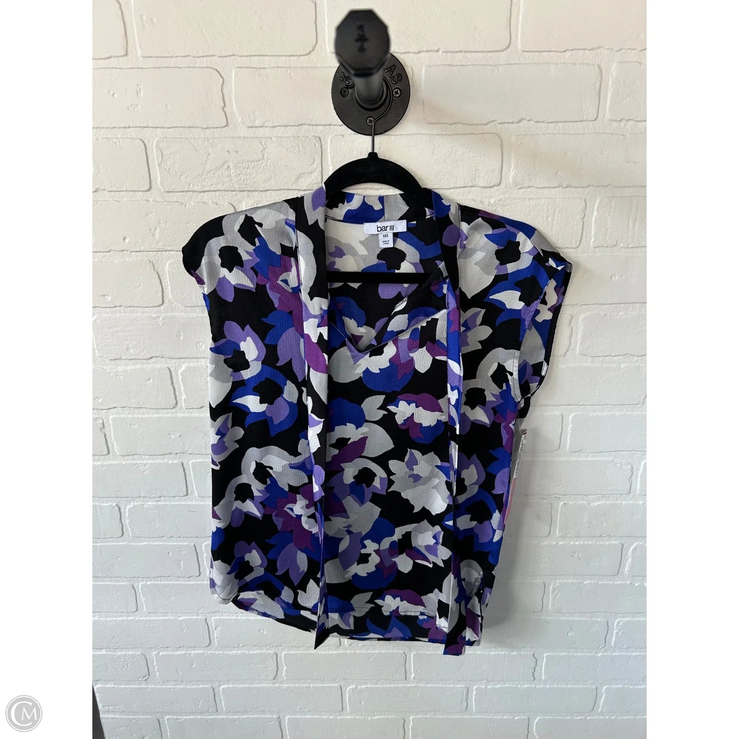 Top Sleeveless By Bar Iii In Black & Purple, Size: Xxs