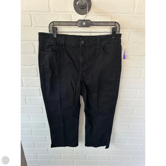 Jeans Cropped By Not Your Daughters Jeans In Black Denim, Size: 12
