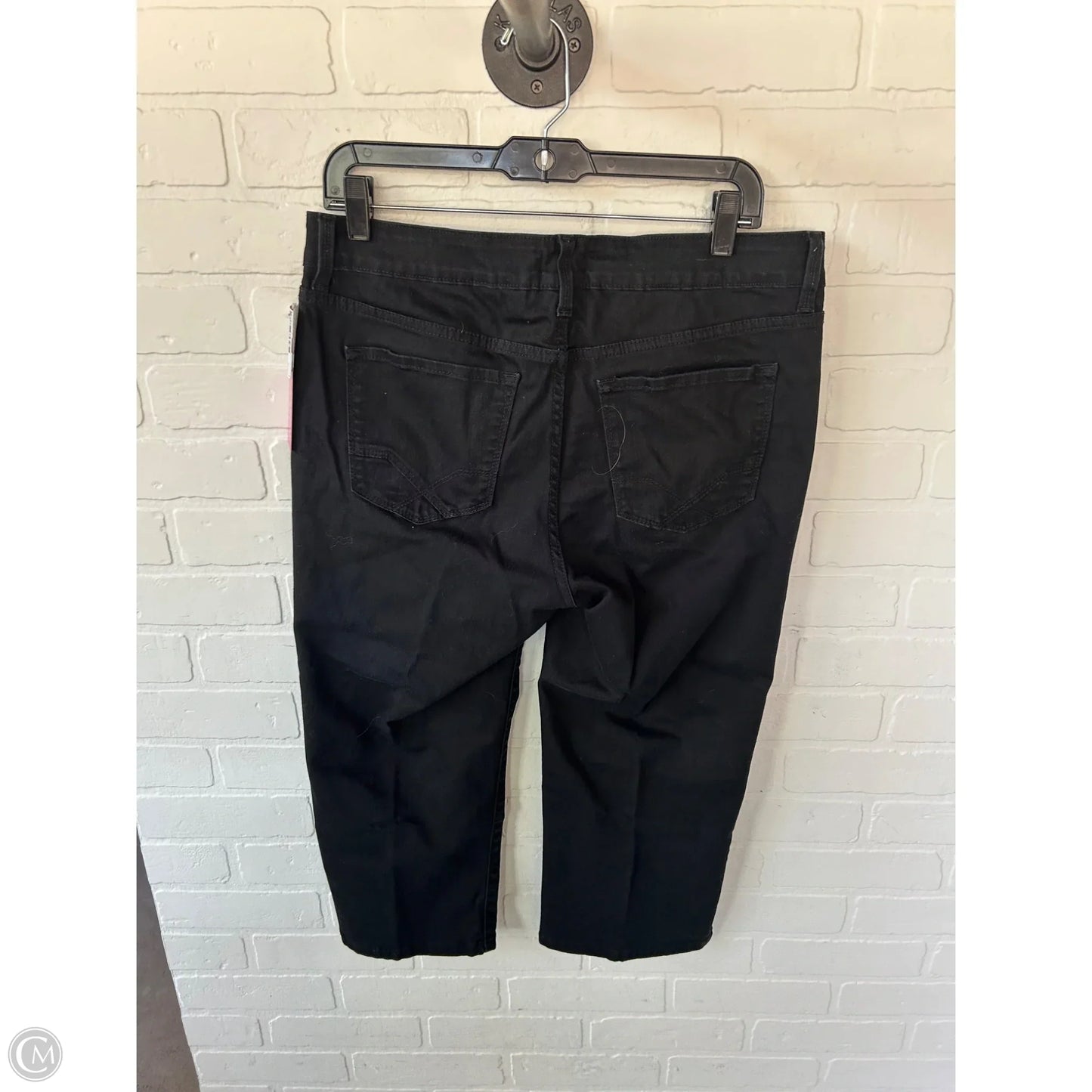 Jeans Cropped By Not Your Daughters Jeans In Black Denim, Size: 12