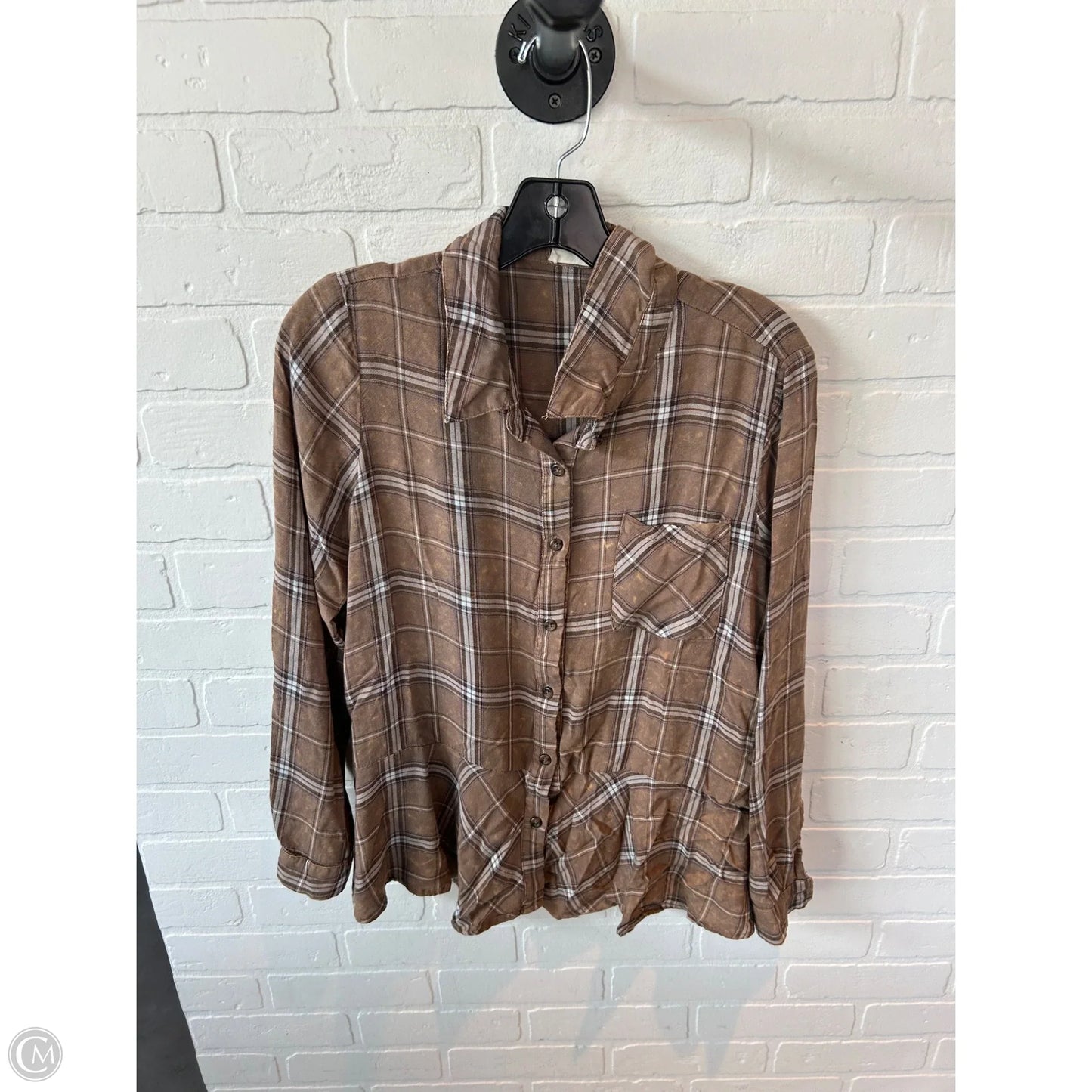 Top Long Sleeve By Mystree In Brown, Size: M
