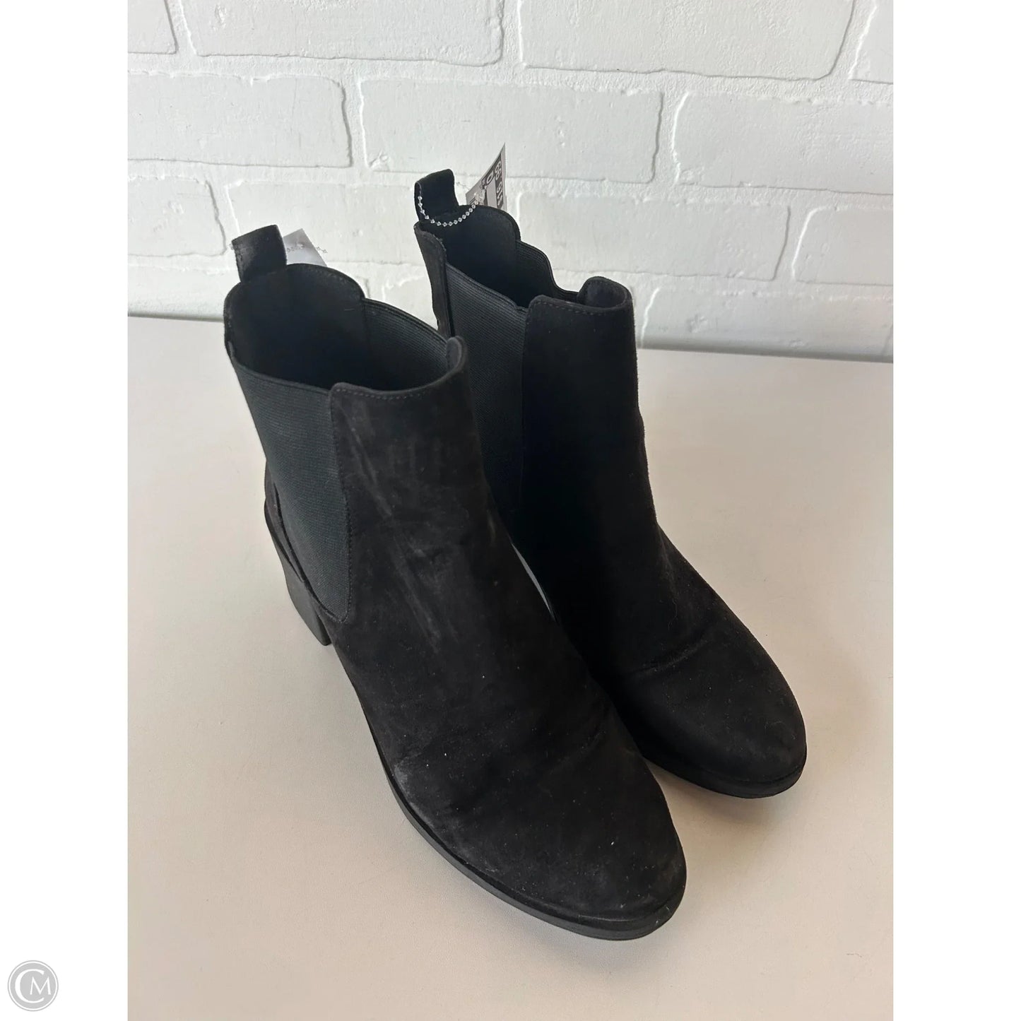 Boots Ankle Heels By Divided In Black, Size: 9.5