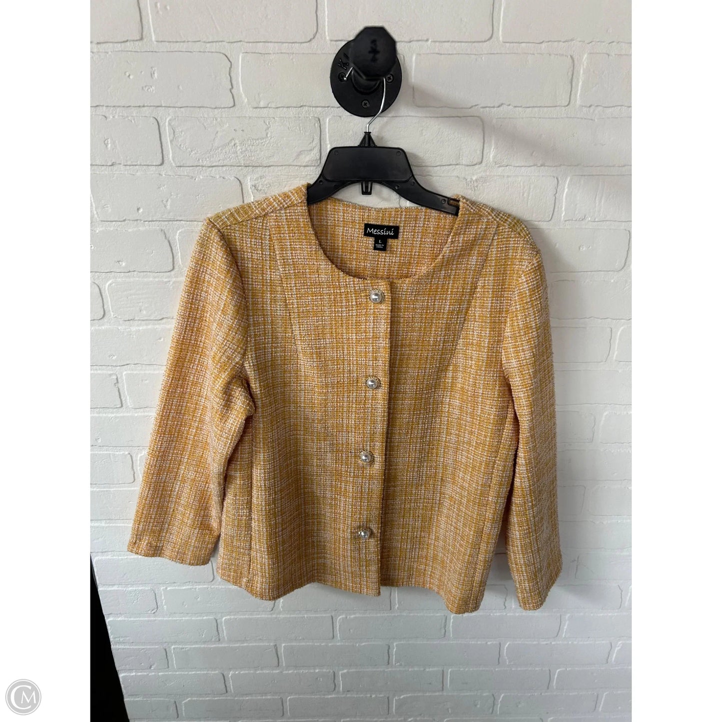 Blazer By Clothes Mentor In Yellow, Size: L