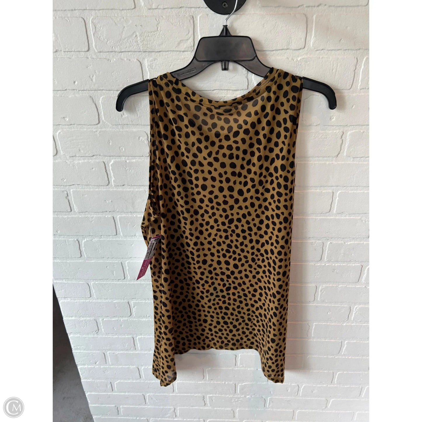 Top Sleeveless By Logo In Black & Brown, Size: Xl