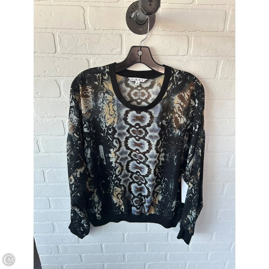 Top Long Sleeve By Cabi In Black & Blue, Size: L
