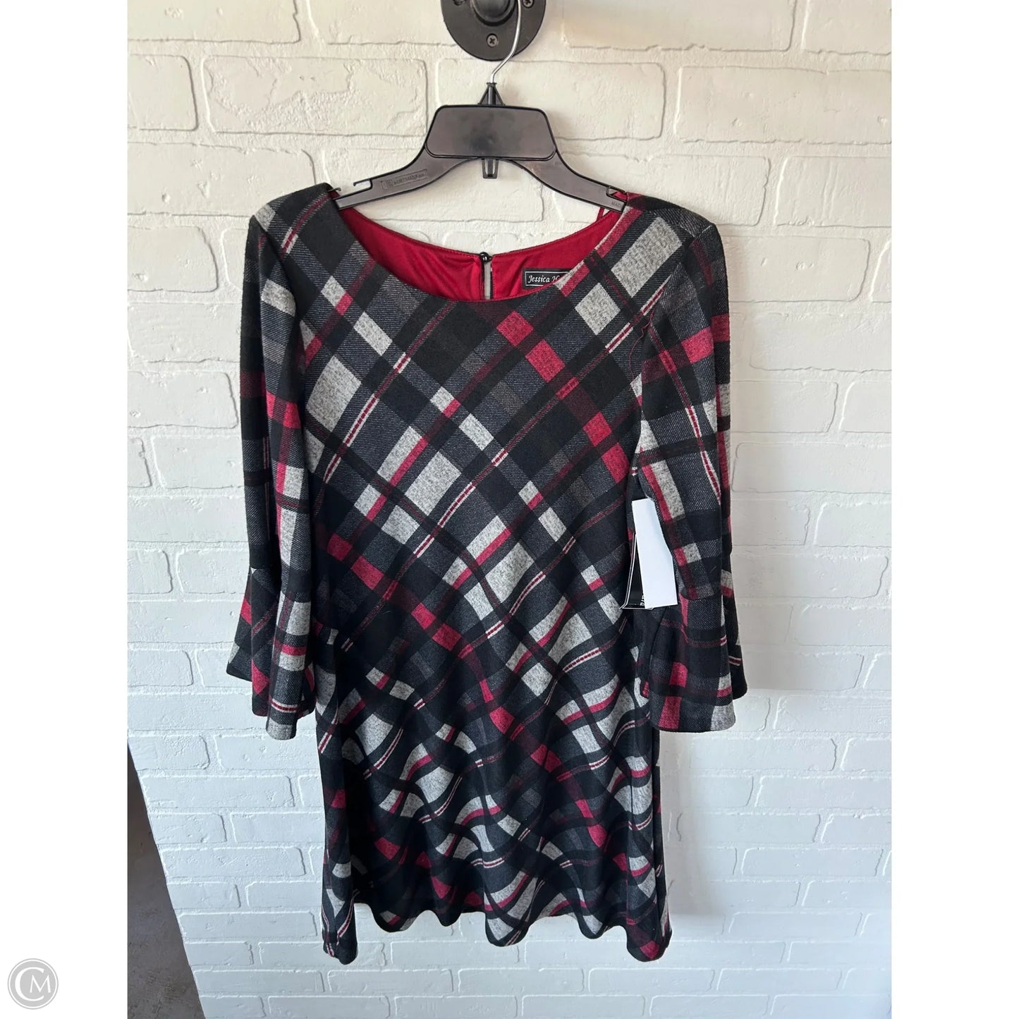 Dress Work By Jessica Howard In Grey & Red, Size: L