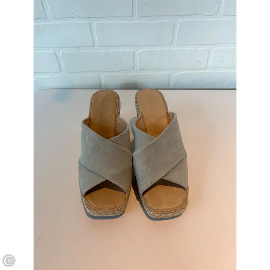 Sandals Heels Block By Splendid In Blue & Tan, Size: 9