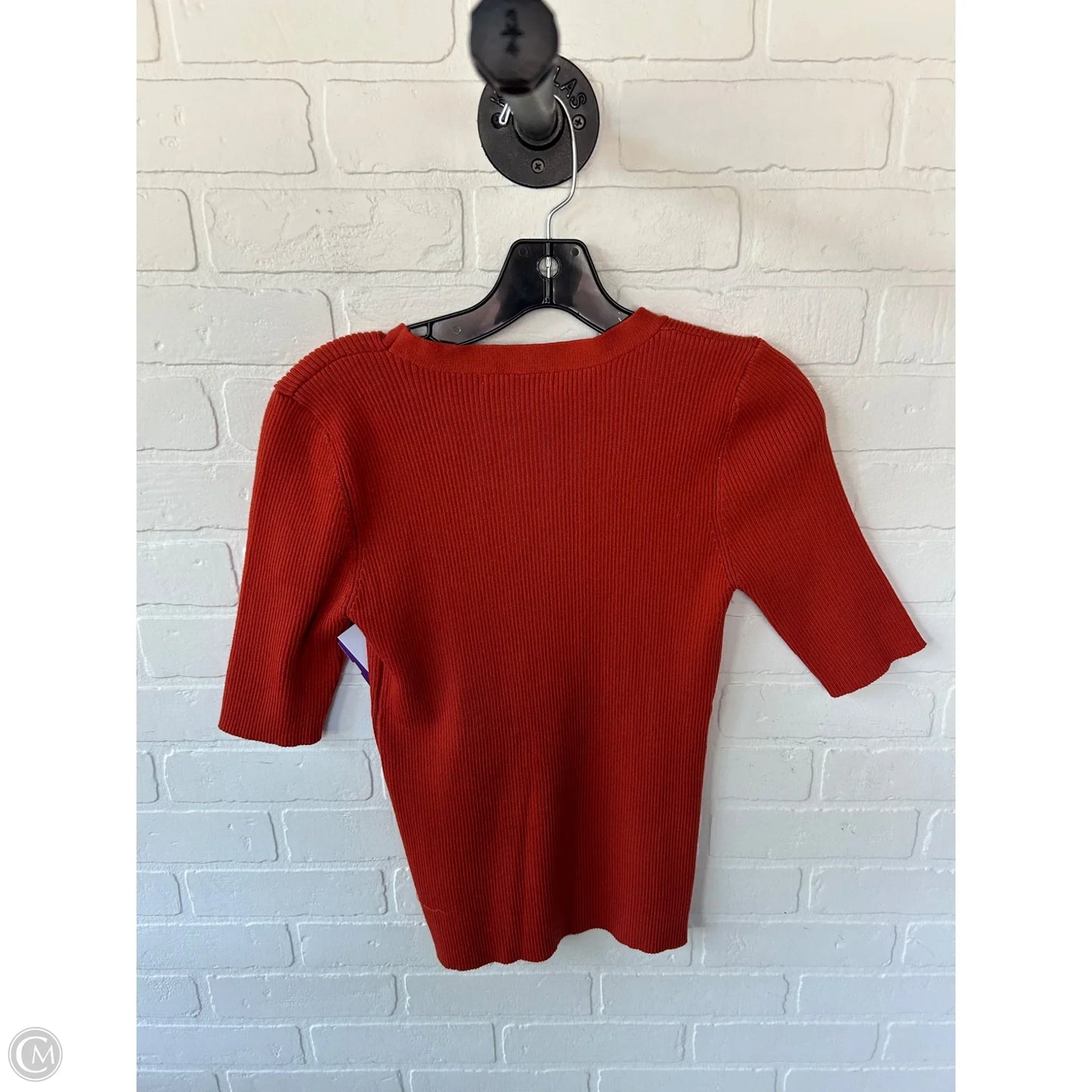 Sweater Short Sleeve By Mi Ami In Orange, Size: L