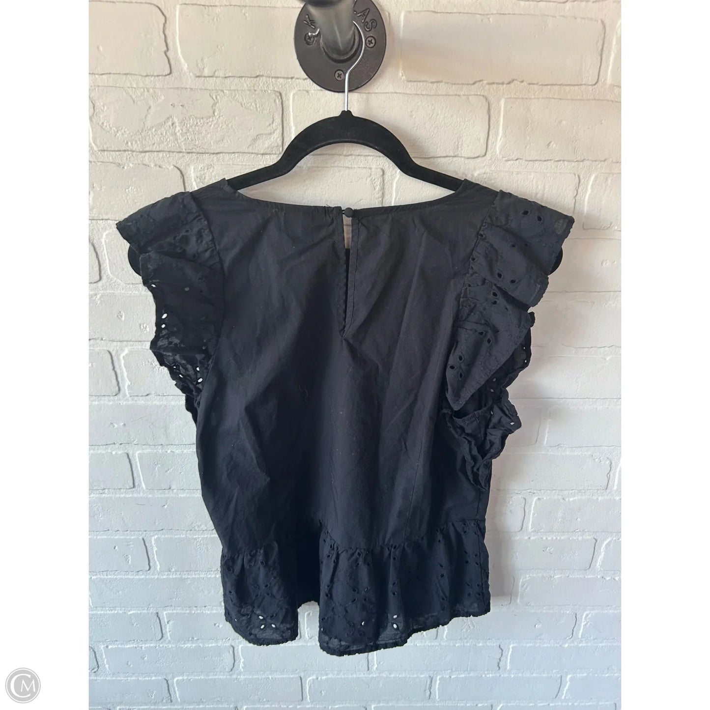 Top Short Sleeve By Who What Wear In Black, Size: L