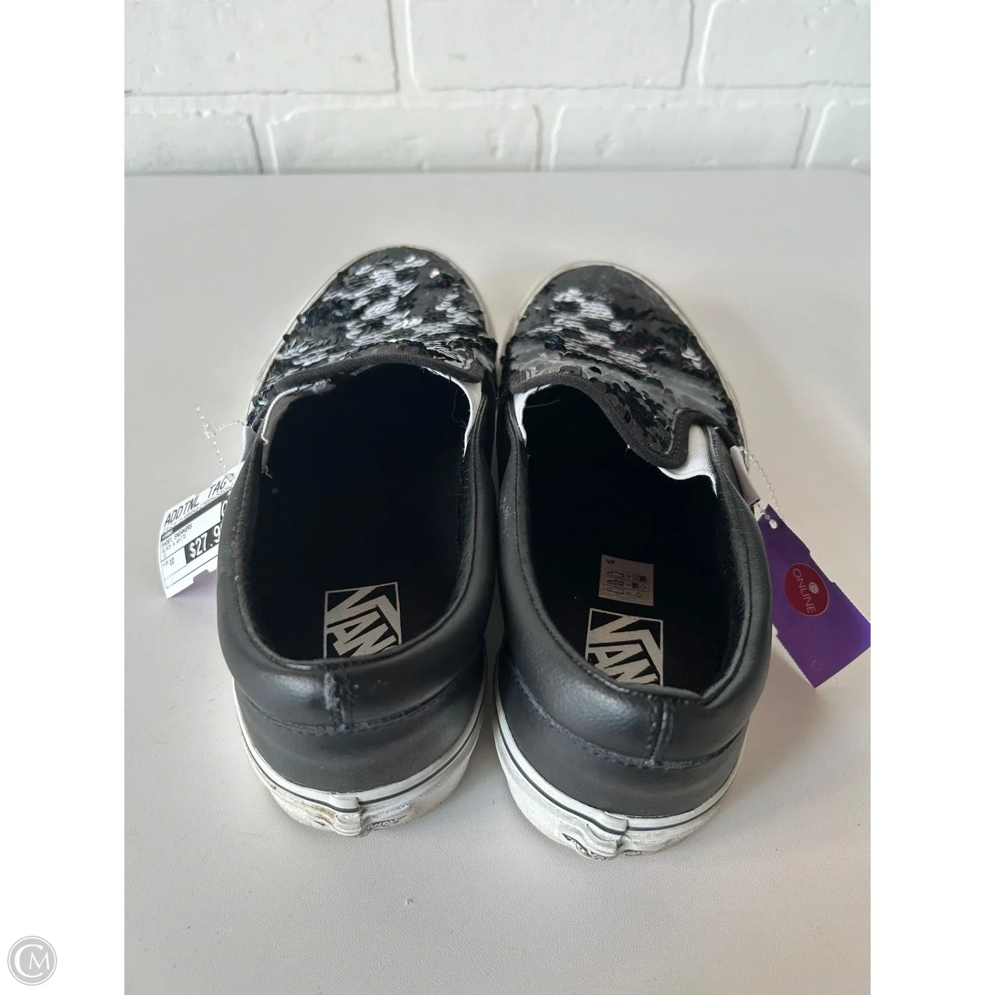 Shoes Sneakers By Vans In Black & White, Size: 10