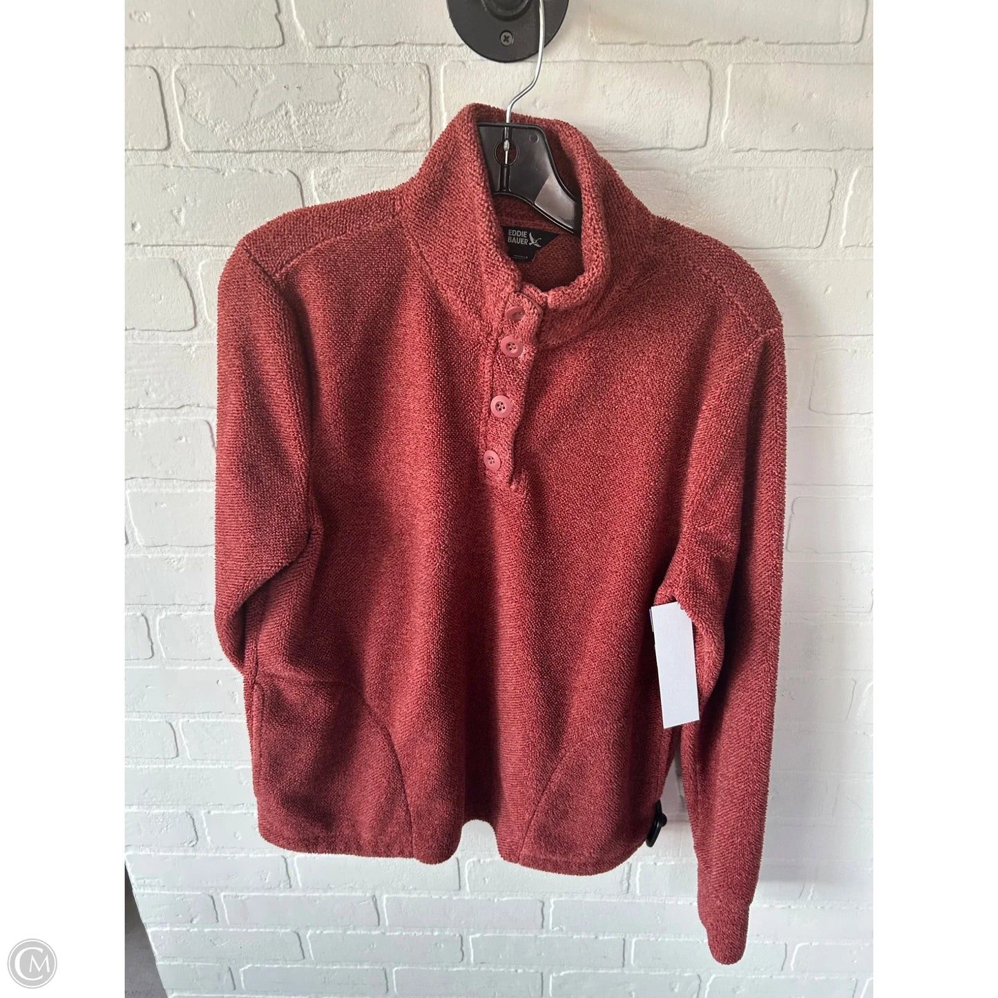 Jacket Fleece By Eddie Bauer In Orange, Size: S