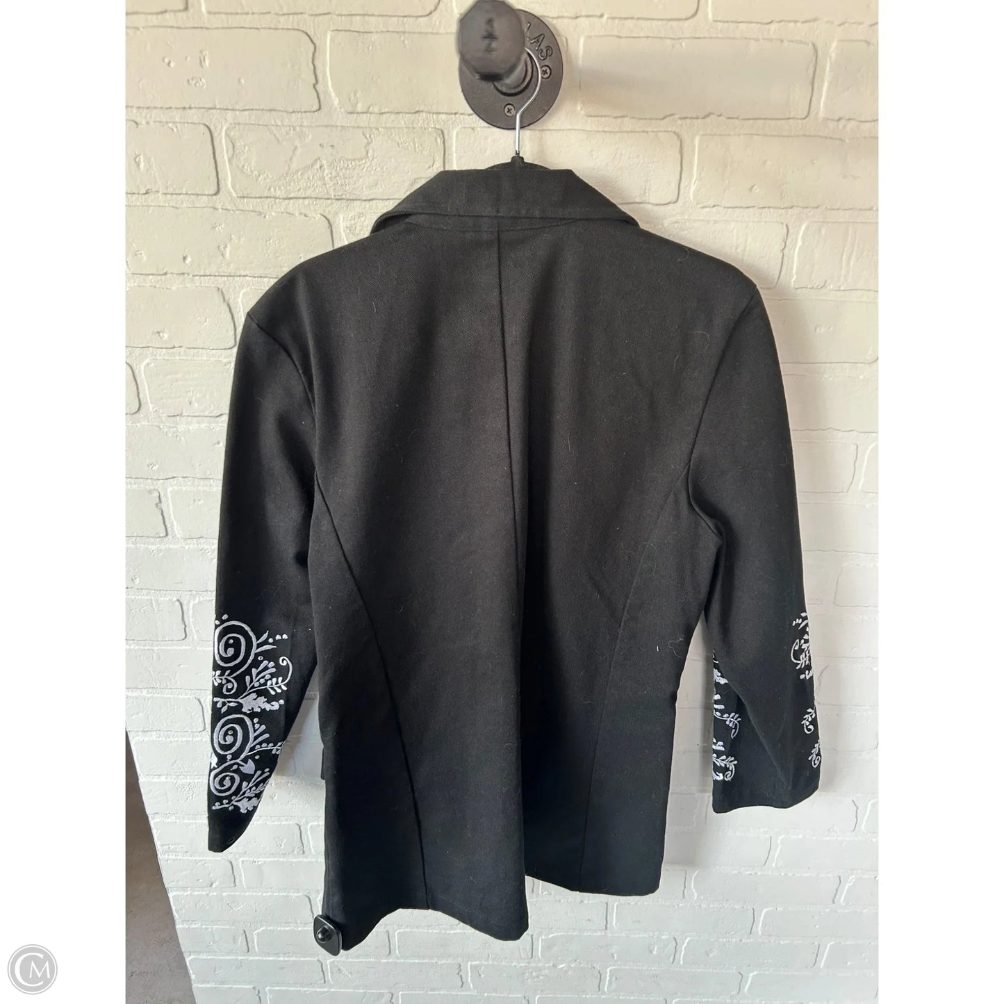 Blazer By Clothes Mentor In Black & White, Size: L