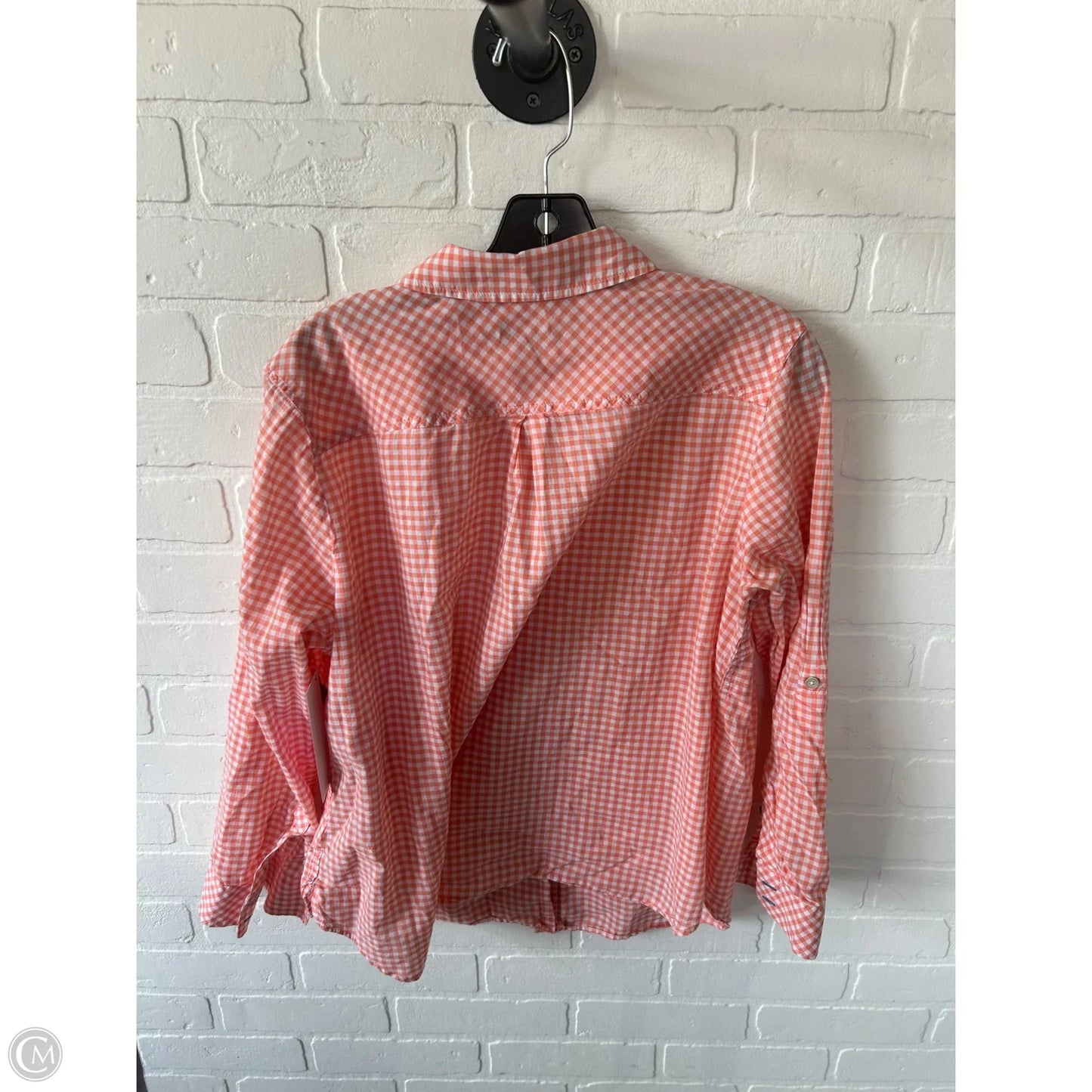 Top Long Sleeve By Talbots In Orange & White, Size: 1x