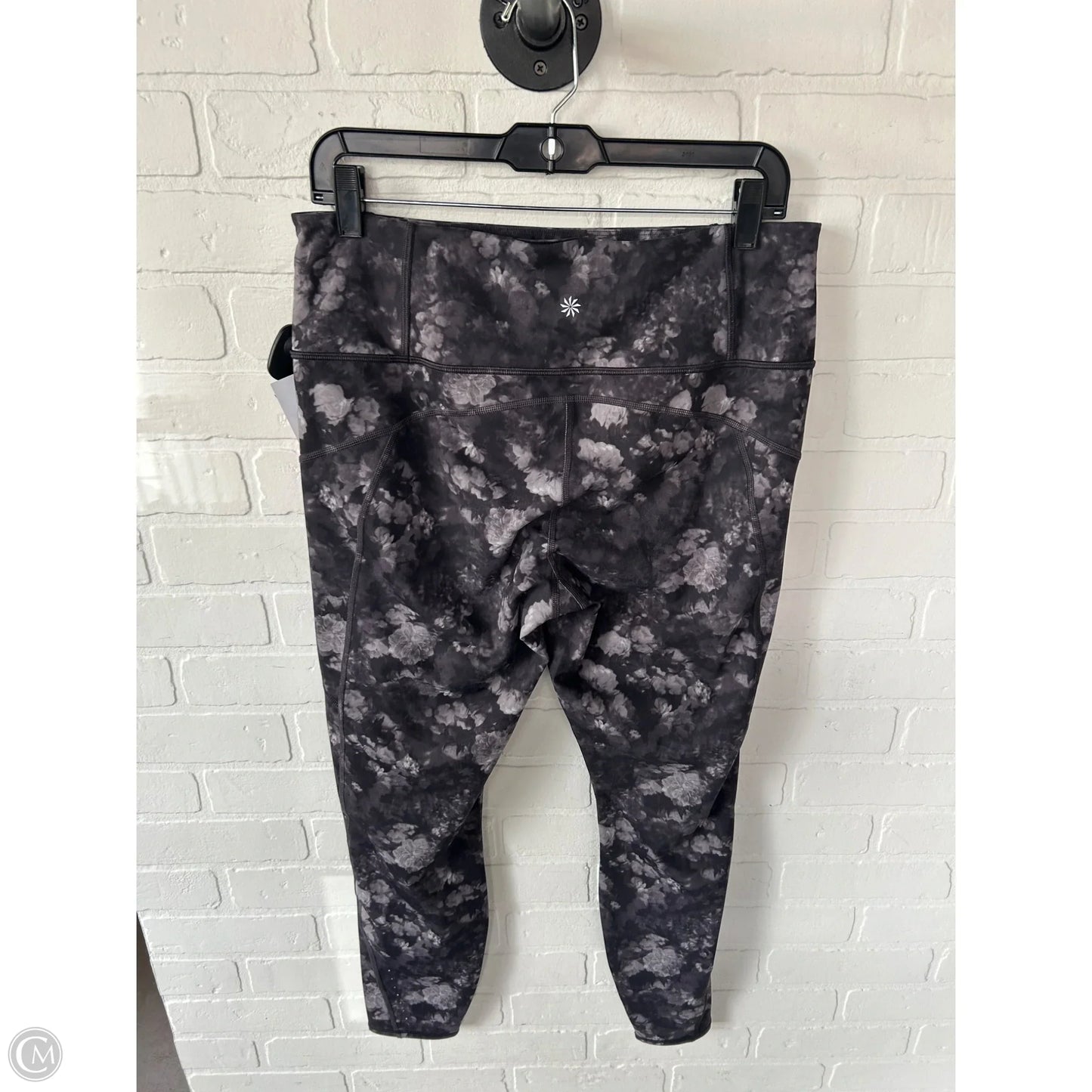 Athletic Leggings By Athleta In Black & Grey, Size: 12