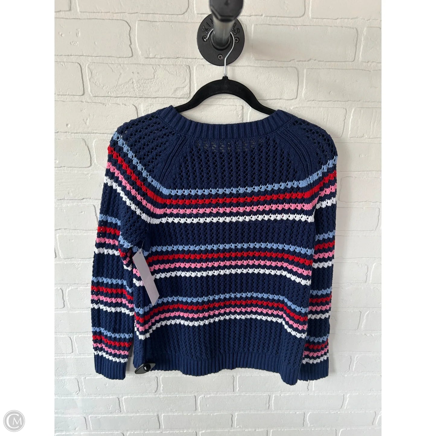 Sweater By Talbots In Blue & White, Size: M