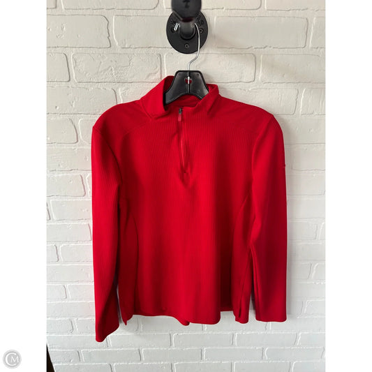 Athletic Top Long Sleeve Collar By Nike In Red, Size: S